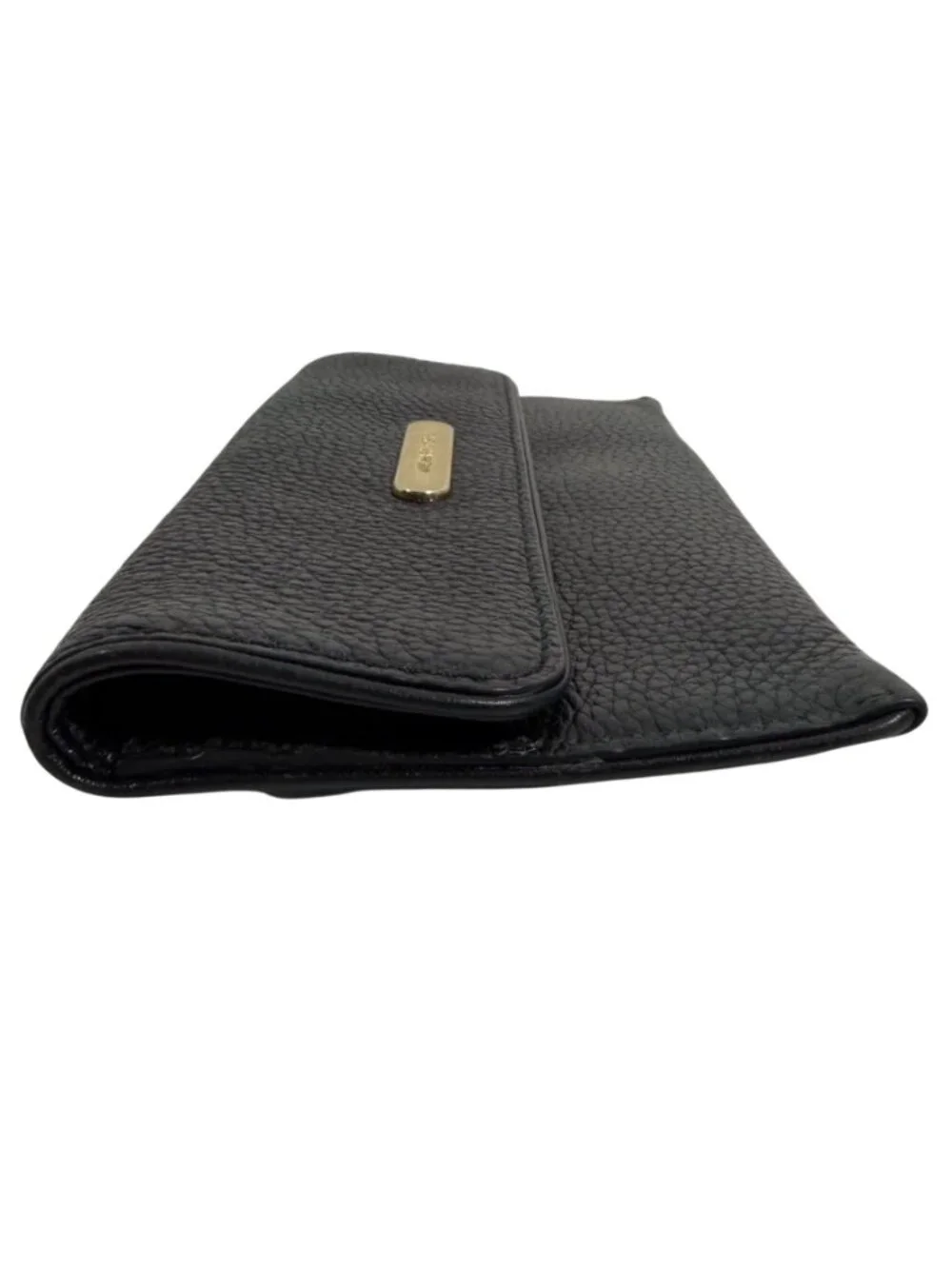 Michael Kors Bi-fold Black Leather Credit Card Bills Wallet Clutch, Snap Closure